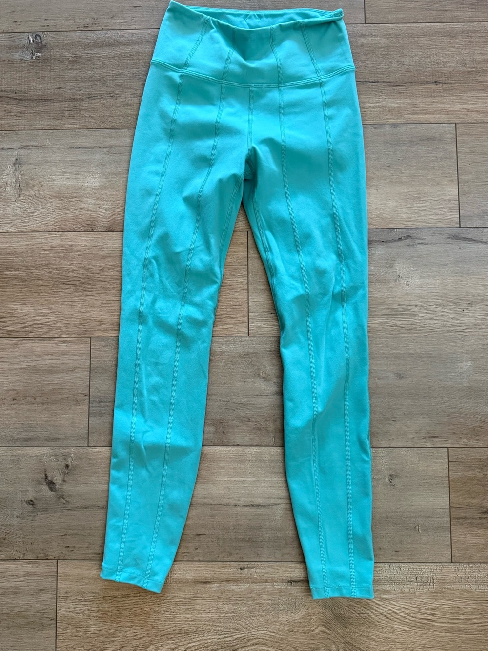 L Space Turquoise High-Waist Seam Detail Leggings